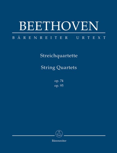 Ludwig van Beethoven: String Quartets op. 74, op. 95, Allegretto h-moll WoO 210 - trzy kwartety - partytura studyjna