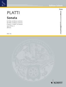 Giovanni Benedetto Platti: Sonata e-moll op. 3 nr 3 for Flute and Basso continuo - nuty na flet poprzeczny i fortepian