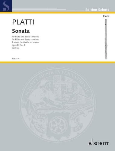 Giovanni Benedetto Platti: Sonata e-moll op. 3 nr 3 for Flute and Basso continuo - nuty na flet poprzeczny i fortepian
