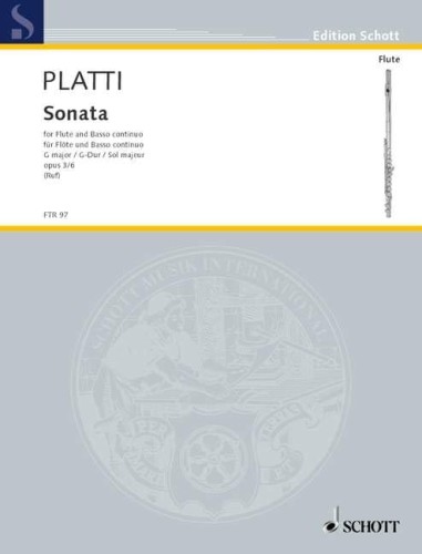 Giovanni Benedetto Platti: Sonata G-dur op. 3 nr 6 for Flute and Basso continuo - nuty na flet poprzeczny i fortepian