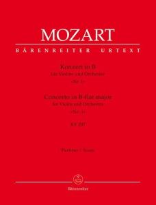 Wolfgang Amadeusz Mozart: Concerto for Violin and Orchestra KV 207 - koncert skrzypcowy nr 1 B-dur - partytura