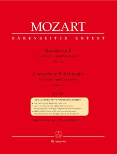 Wolfgang Amadeusz Mozart: Concerto B-flat major for Violin and Orchestra no. 1 (KV 207) - koncert skrzypcowy nr 1 B-dur - nuty na skrzypce i fortepian