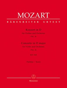 Wolfgang Amadeusz Mozart: Concerto for Violin and Orchestra KV 218 - koncert skrzypcowy nr 4 D-dur - partytura