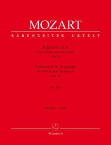 Wolfgang Amadeusz Mozart: Concerto for Violin and Orchestra KV 219 - koncert skrzypcowy nr 5 A-dur - partytura