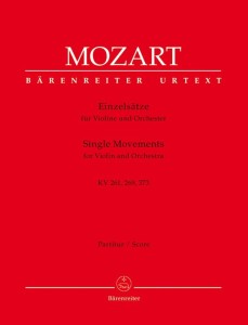 Wolfgang Amadeus Mozart: Single Movements for Violin and Orchestra KV 261, 269 (261a), 373 - utwory na skrzypce i orkiestrę - partytura