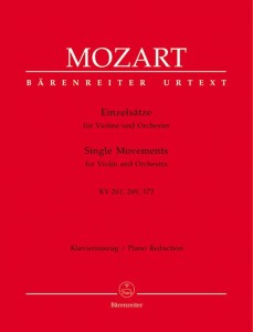 Wolfgang Amadeus Mozart: Single Movements for Violin and Orchestra - Adagio E-dur KV 261, Rondo B-dur KV 269 (261a), Rondo C-dur KV 373 - nuty na skrzypce i fortepian