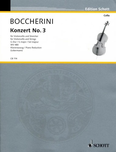 Luigi Boccherini: Konzert No. 3 - Koncert wiolonczelowy nr 3 G-dur WV 480 - nuty na wiolonczelę i fortepian