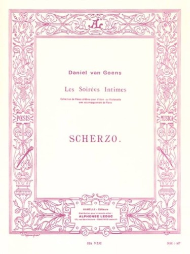 Daniel Van Goens: Scherzo op. 12 pour violoncello et piano - nuty na wiolonczelę i fortepian