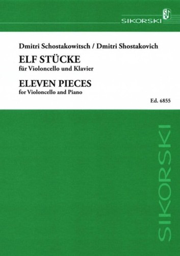Dymitr Szostakowicz: 11 Stucke fur Violoncello und Klavier - 11 utworów - nuty na wiolonczelę i fortepian