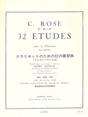 Cyrille Rose: 32 Etudes pour la Clarinette d'apres Ferling - Pierre Lefebvre - trzydzieści dwie etiudy - nuty na klarnet