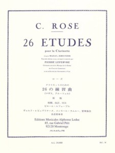 Cyrille Rose: 26 Etudes pour la Clarinette d'apres Mazas et Kreutzer - Pierre Lefebvre - dwadzieścia sześć etiud - nuty na klarnet