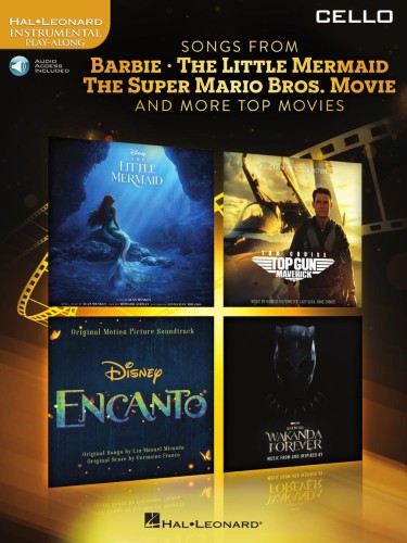Songs from Barbie, Little Mermaid, Super Mario Bros and more Top Movies: Cello - 12 piosenek - nuty na wiolonczelę (+ audio online)