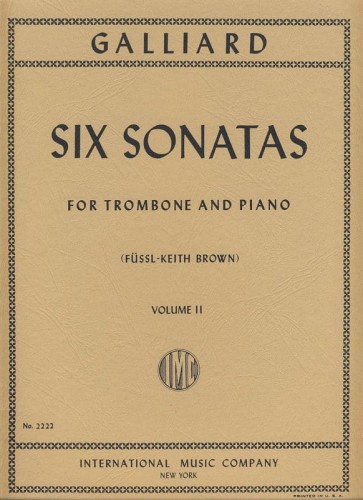 Johann Ernst Galliard: Six Sonatas for Trombone - 6 sonat część 2 - nuty na puzon i fortepian