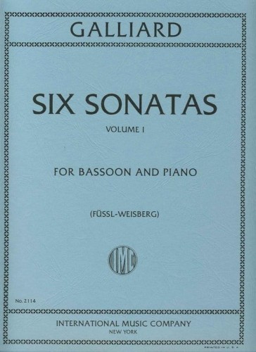 Johann Ernst Galliard: Six Bassoon Sonatas - 6 sonat fagotowych część 1 - nuty na fagot i fortepian