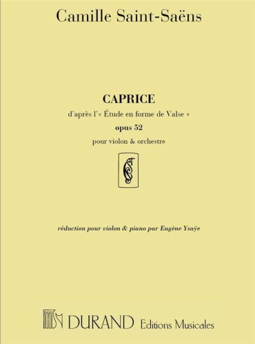 Camille Saint-Saens: Caprice d'apres l'Etude en forme de Valse op. 52 - Eugene Ysaye - nuty na skrzypce i fortepian