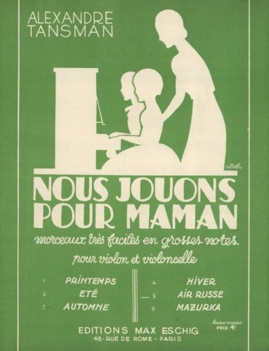 Aleksander Tansman: Nous jouons pour Maman 5 - Air Russe - nuty na skrzypce i wiolonczelę dla początkujących