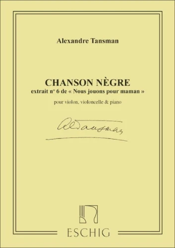 Aleksander Tansman: Nous jouons pour Maman 6 - Chanson negre - łatwe trio fortepianowe dla początkujących