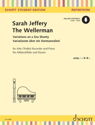Sarah Jeffery: The Wellerman (+ audio online) - wariacje na temat szanty - nuty na altowy flet prosty i fortepian