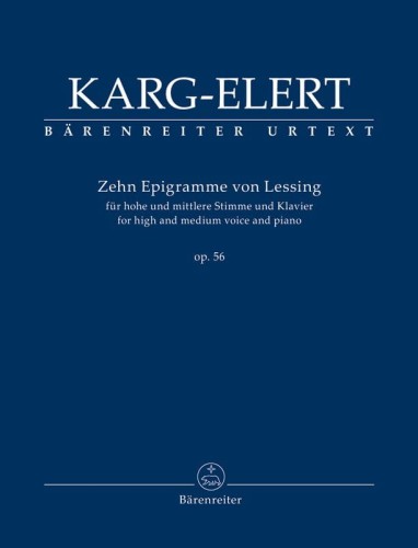 Sigfrid Karg-Elert: Zehn Epigramme von Lessing op. 56 - 10 epigramów - nuty na głos wysoki i średni z fortepianem