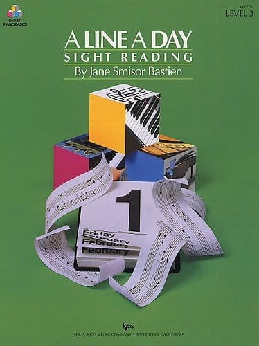 Jane Smisor Bastien: A Line A Day Sight Reading Level 3 - podstawowe ćwiczenia z czytania nut na fortepian