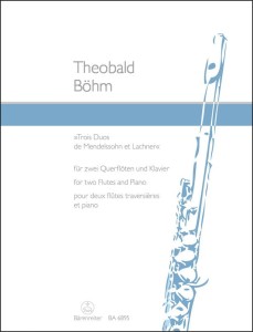 Theobald Bohm: Trois Duos de Mendelssohn et Lachner for Two Flutes and Piano op. 33 - nuty na dwa flety poprzeczne z fortepianem
