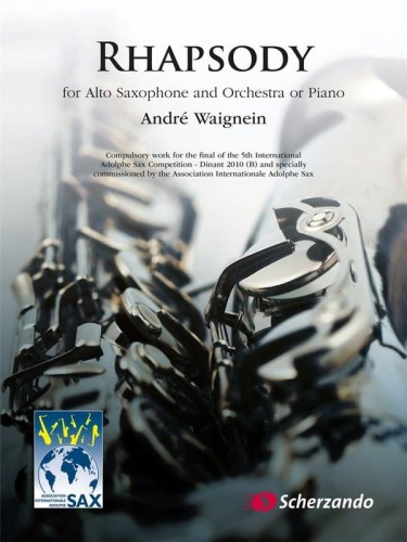 Andre Waignein: Rhapsody for Alto saxophone and Orchestra or Piano - nuty na saksofon altowy i fortepian