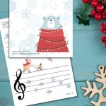 Zimowe Łaminutki - arkusze z ćwiczeniami muzycznymi dla dzieci - poziom początkujący dźwięki c1 do c2