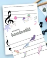 Wiosenne Łaminutki - arkusze z ćwiczeniami muzycznymi dla dzieci - poziom początkujący dźwięki c1 do c2