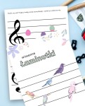 Wiosenne Łaminutki - arkusze z ćwiczeniami muzycznymi dla dzieci - poziom początkujący dźwięki c1 do c2