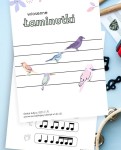 Wiosenne Łaminutki - arkusze z ćwiczeniami muzycznymi dla dzieci - poziom początkujący dźwięki c1 do c2