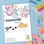 Łaminutki basowe - arkusze z ćwiczeniami muzycznymi dla dzieci w kluczu basowym - poziom początkujący dźwięki c do c1