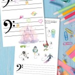 Łaminutki basowe - arkusze z ćwiczeniami muzycznymi dla dzieci w kluczu basowym - poziom początkujący dźwięki c do c1