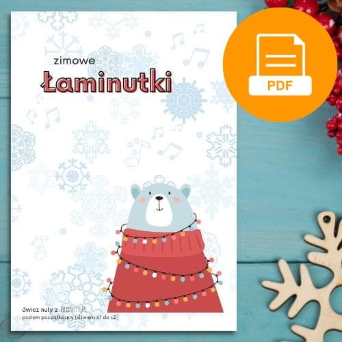 Zimowe Łaminutki - arkusze z ćwiczeniami muzycznymi dla dzieci do wydruku (produkt cyfrowy - plik PDF)