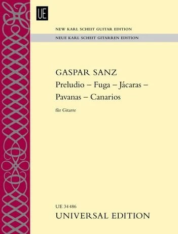 Gaspar Sanz - Preludio, Fuga, Jacaras, Pavanas, Canarios - nuty na gitarę solo