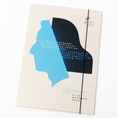 Teczka tekturowa konkurs Chopinowski format A4 zamykana na gumkę