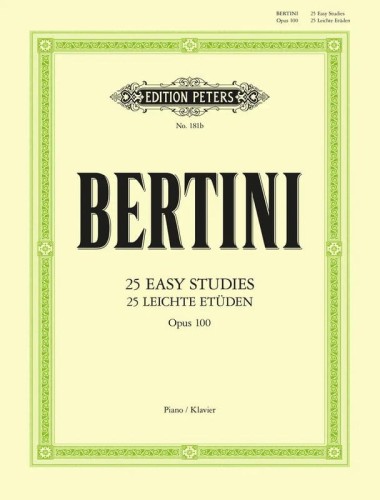 Henri Bertini: 25 Easy Studies op. 100 - łatwe etiudy - nuty na fortepian