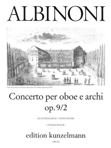 Tomaso Albinoni: Concerto per oboe e archi op. 9/2 - koncert obojowy d-moll - nuty na obój z fortepianem