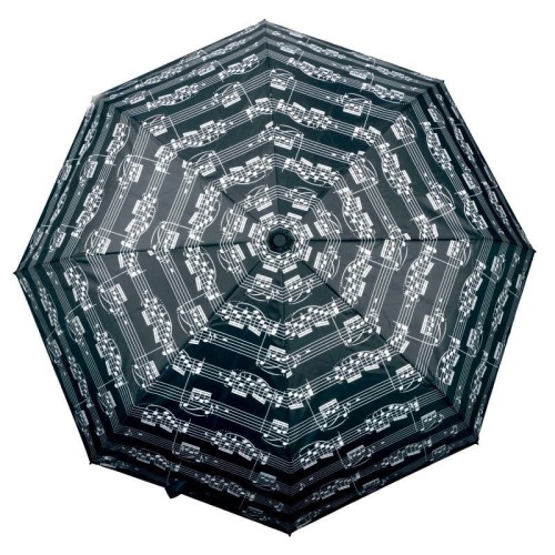 Składany parasol czarny w białe nuty