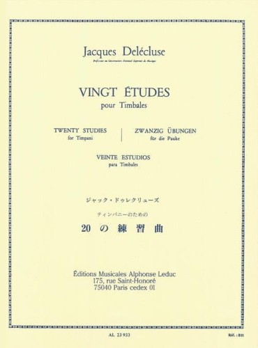 Jacques Delecluse: Vingt Etudes pour Timbales - 20 etiud na kotły
