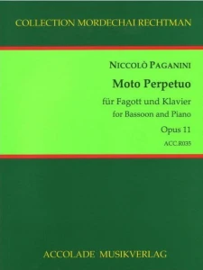 Niccolo Paganini: Moto Perpetuo op. 11 for Bassoon and Piano - Mordechai Rechtman - nuty na fagot i fortepian