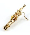 Przypinka fagot - złoty miniaturowy instrument w pudełku prezentowym - wpinka 6 cm
