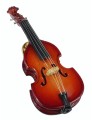 Przypinka kontrabas - złoty miniaturowy instrument w pudełku prezentowym - wpinka 7 cm