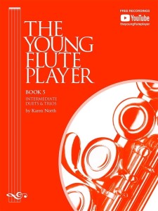 Karen North: The Young Flute Player Book 5 (+ audio online) - szkoła gry na flecie poprzecznym - duety i tria część 2