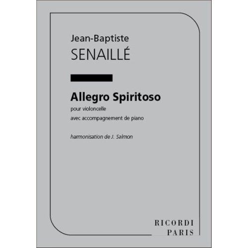 Jean Baptiste Senaille - Allegro Spirituoso - nuty na wiolonczelę z fortepianem
