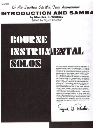 Maurice C. Whitney: Introduction and Samba - nuty na saksofon altowy