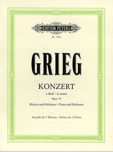 Edvard Grieg: Konzert fur Klavier und Orchester a-Moll op. 16 - Concerto in A minor - nuty na fortepian na cztery ręce