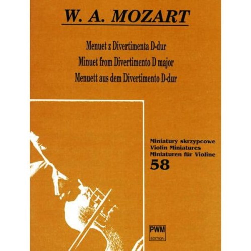 Menuet z Divertimento D-dur na skrzypce i fortepian - nuty na skrzypce - Wolfgang Amadeusz Mozart