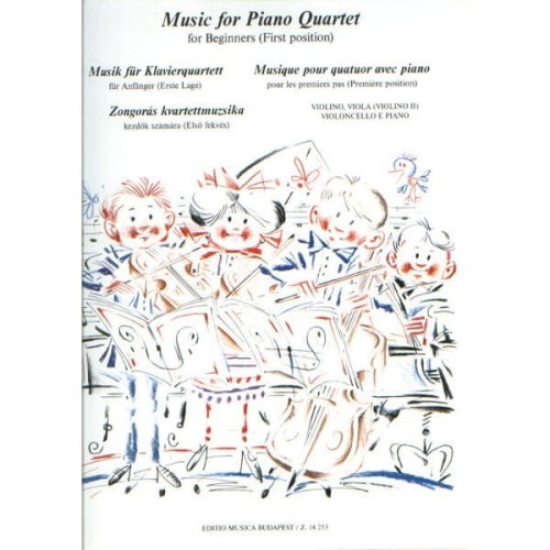 Music for Piano Quartet for Beginners - Pejtsik Arpad, Vigh Lajos - utwory na kwartet fortepianowy dla początkujących w 1 pozycji