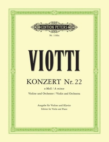 Giovanni Battista Viotti: Konzert fur Violine und Orchester Nr. 22 a-moll - Concerto A minor - koncert skrzypcowy - nuty na skrzypce i fortepian