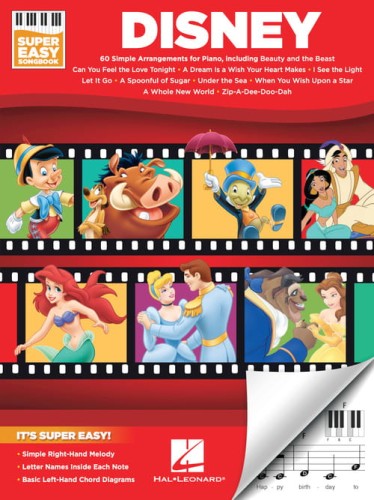 Super Easy Songbook: Disney - proste nuty literowe na pianino lub keyboard - 60 piosenek